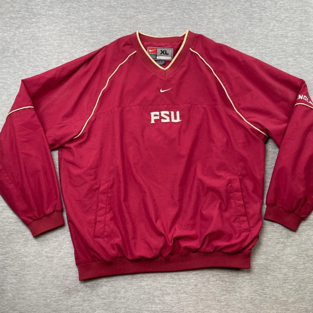 Florida State University FSU Nike Pullover Windbreaker Men XL Center Swoosh Y2K